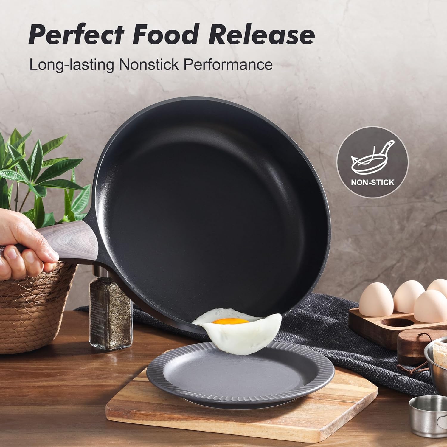 Thumbnail 1 de SENSARTE 11-Inch Nonstick Frying Pan Skillet for Eggs & Omelettes (PFOA/PFOS-Free, Induction Compatible) — Black