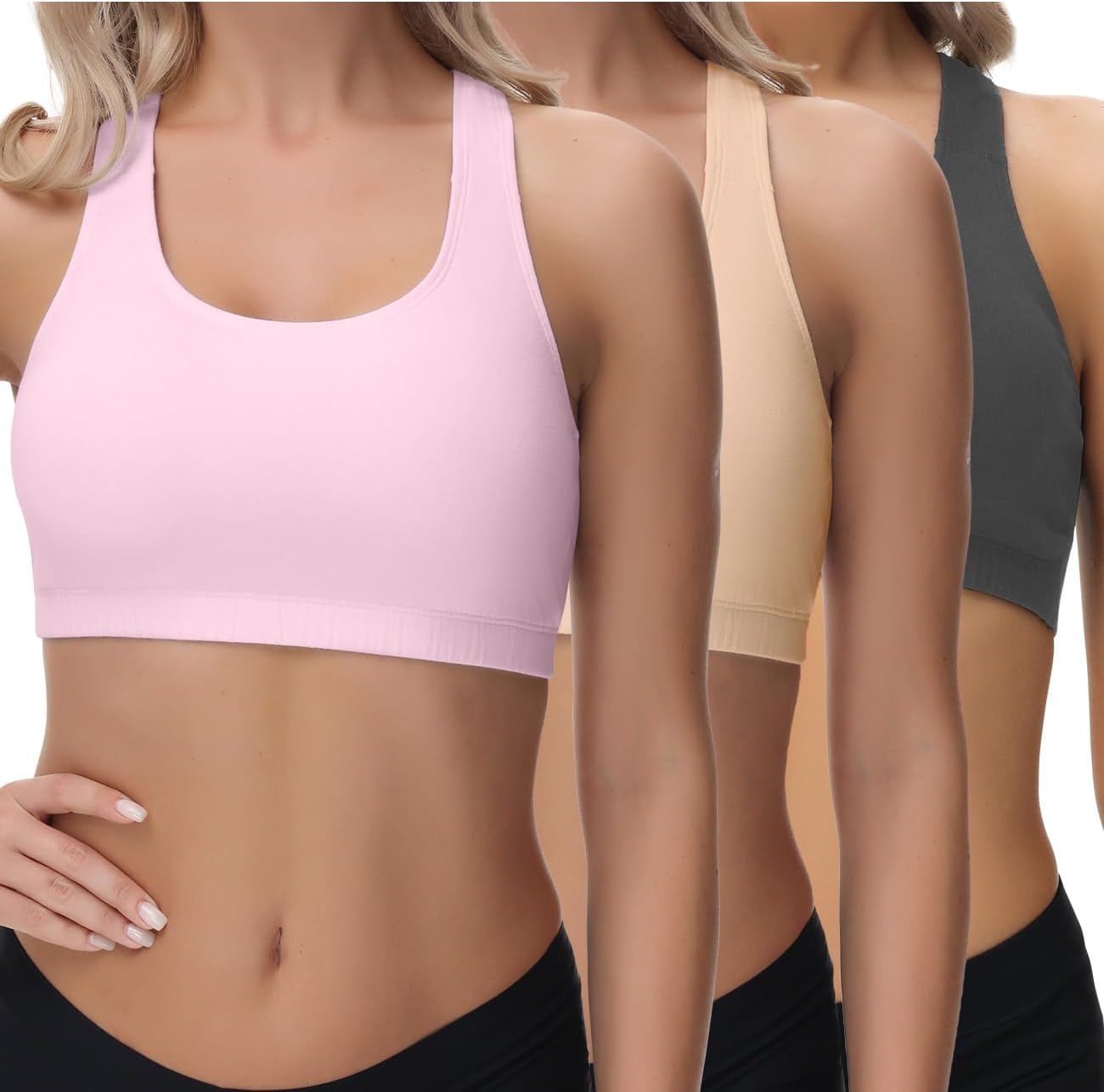 Thumbnail 6 de wirarpa Bustier Damen Baumwolle Ohne Bügel T-Rücken – 3er Pack