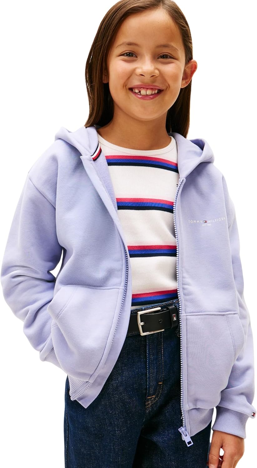 Detalle de Tommy Hilfiger Mini Corp Zip Through Hoodie KS0KS00726 felpa con cappuccio e zip unisex