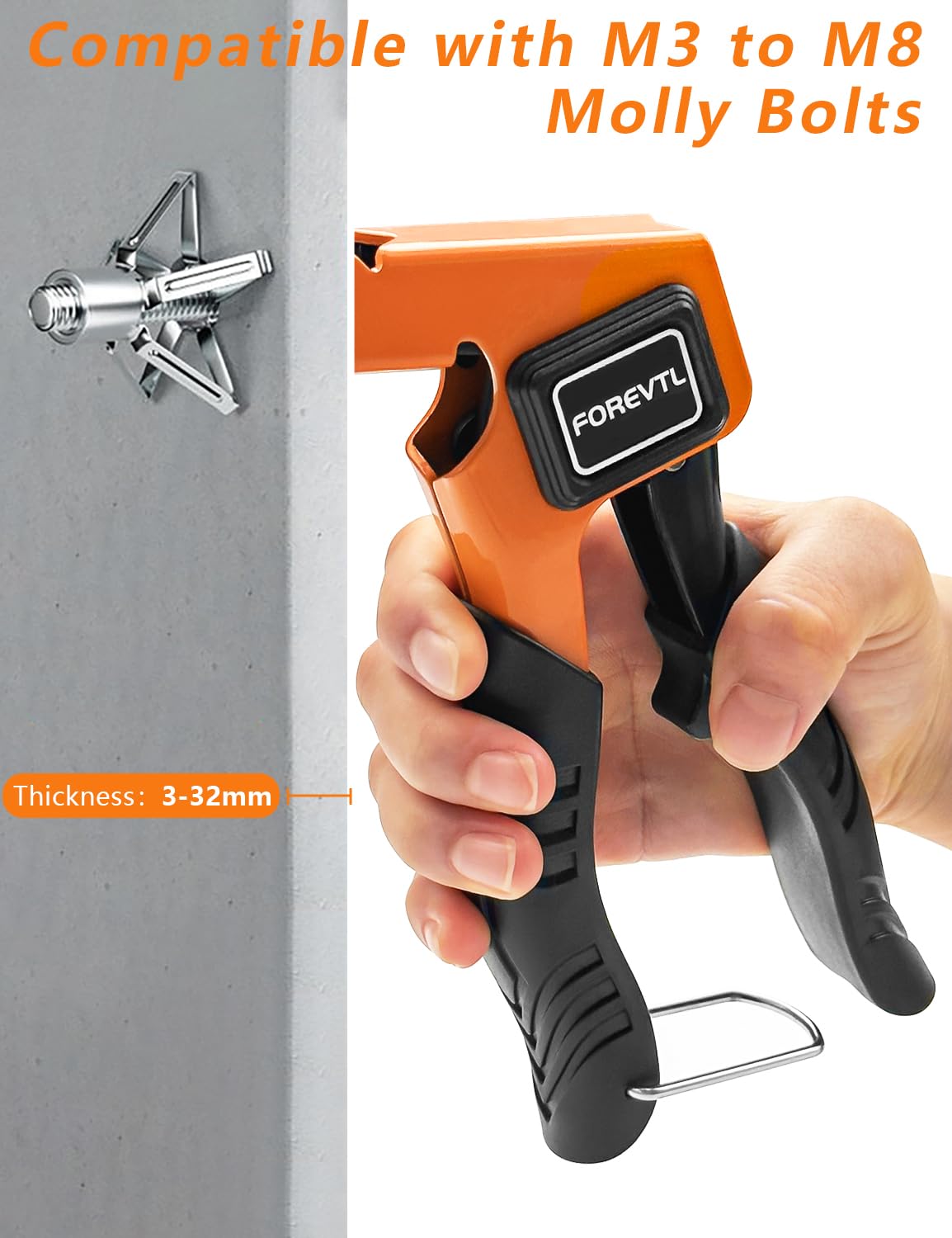 Detalle 2 de FOREVTL Kit Complet 40 pièces Pince pour chevilles Molly