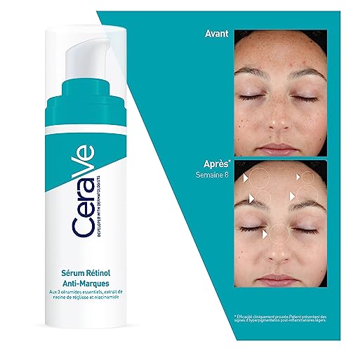 Detalle de CeraVe Sérum Rétinol Anti-Marques Doux Encapsulé en Gel-Crème – Smoothing et Résurfacing pour Peaux à Imperfections