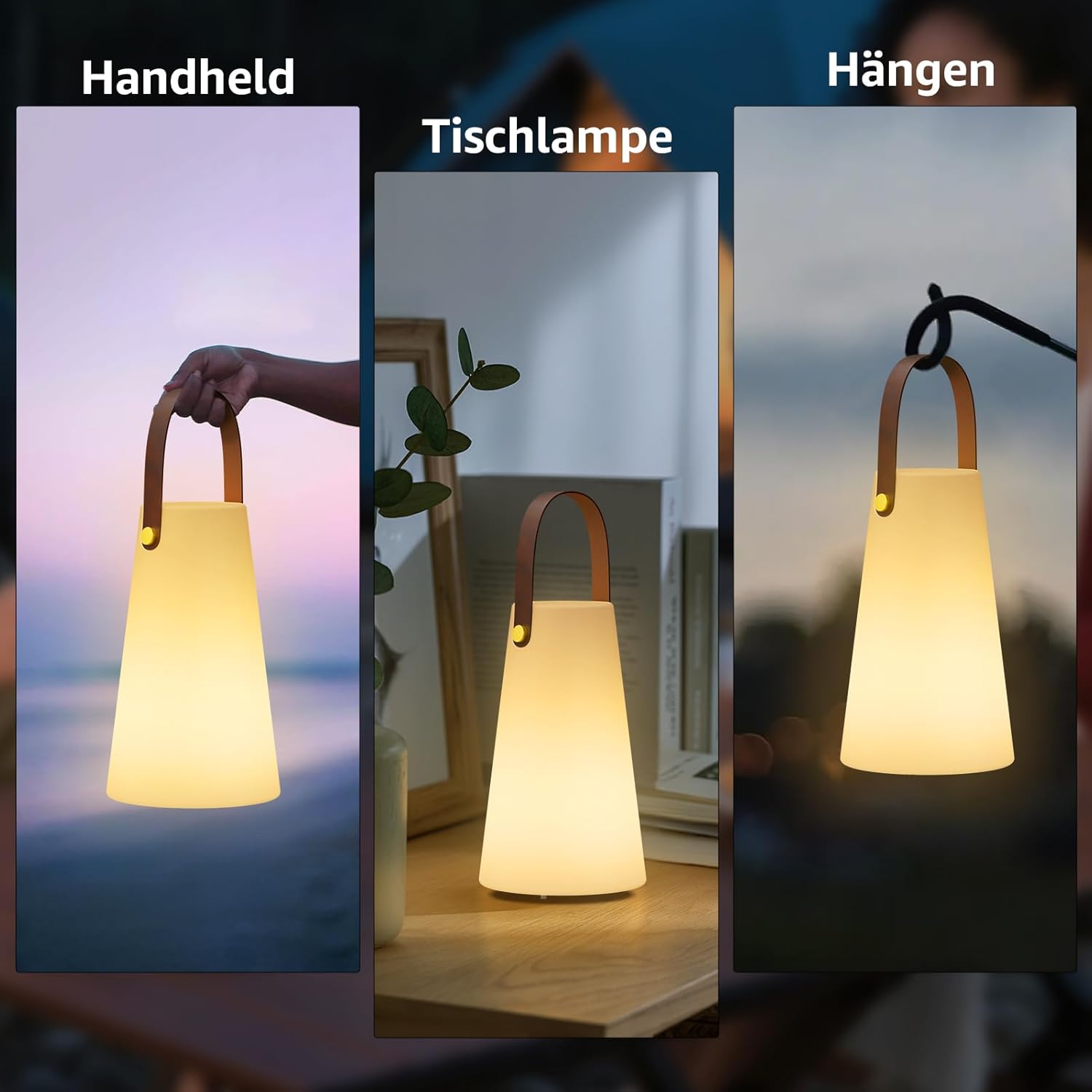 Thumbnail 1 de MALUX Outdoor Lampe 2er Set: Kabellose LED-Tischlampen mit Fernbedienung, 8 Farben und IP44 – vielseitig für Garten, Haus und Hotel
