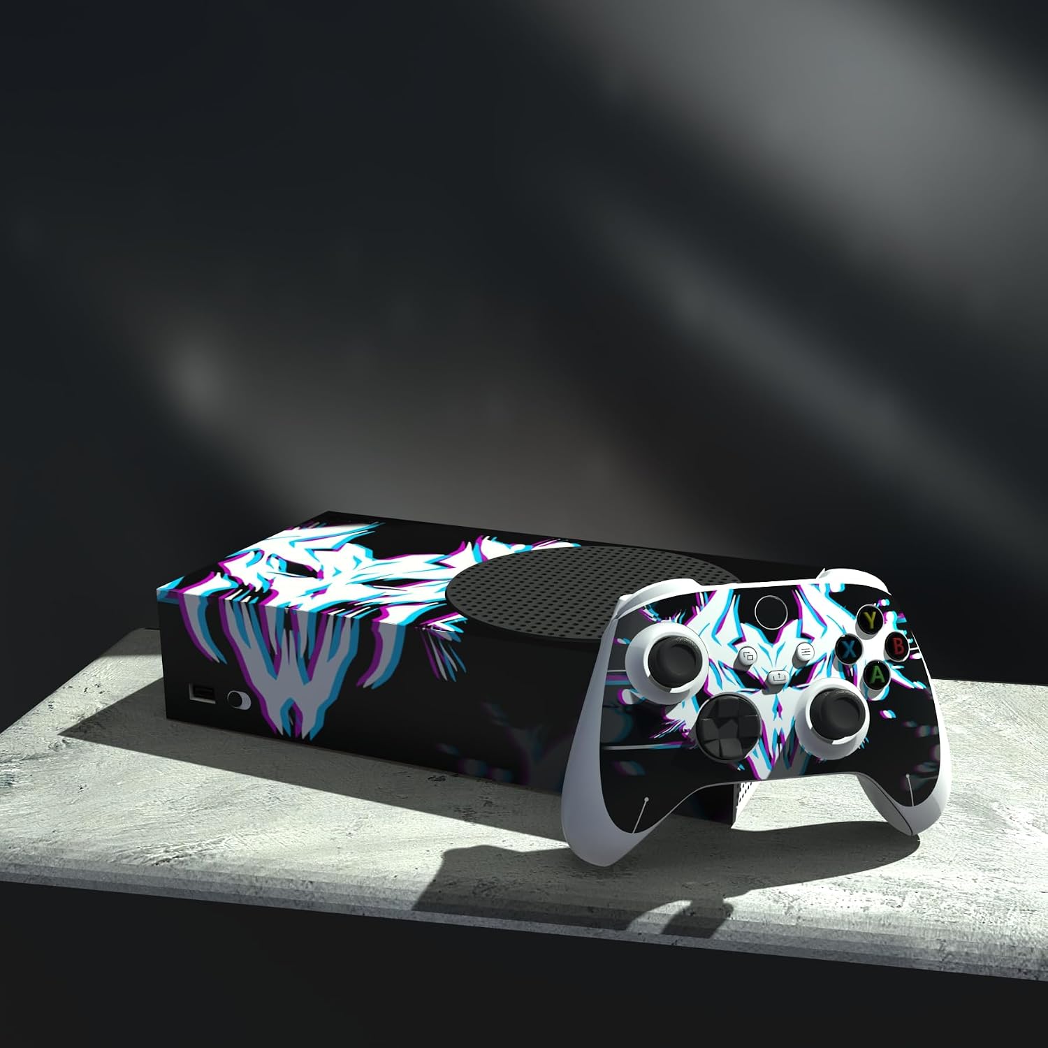 Thumbnail 3 de PlayVital Glitch Demons Custom Vinyl Skins for Xbox Series S: Wrap Decal Covers for Console and Controllers