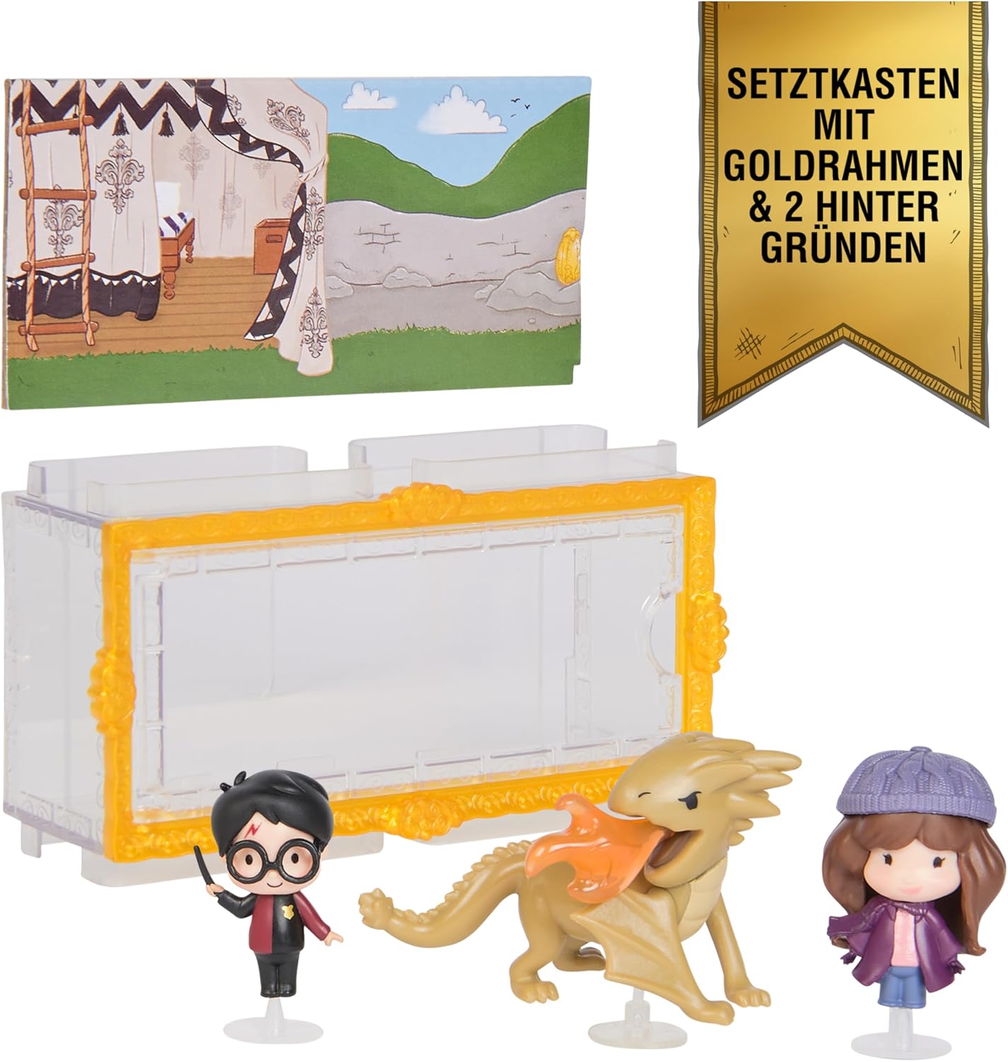 Thumbnail 1 de Harry Potter Micro Magical Moments Sammelfiguren Multipack „Trimagisches Turnier mit Drache“ mit Harry, Hermine & Drache