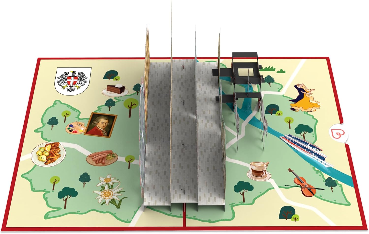 Thumbnail 2 de papercrush® Pop-Up Karte Wien – 3D Geburtstagskarte mit Reisegutschein für Kurzurlaub zu zweit