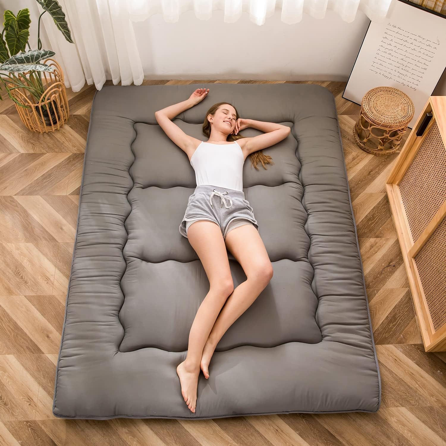 Thumbnail 6 de MAXYOYO Japanese Floor Mattress Futon Mattress (4" Thick, Full Size) – Charcoal Grey