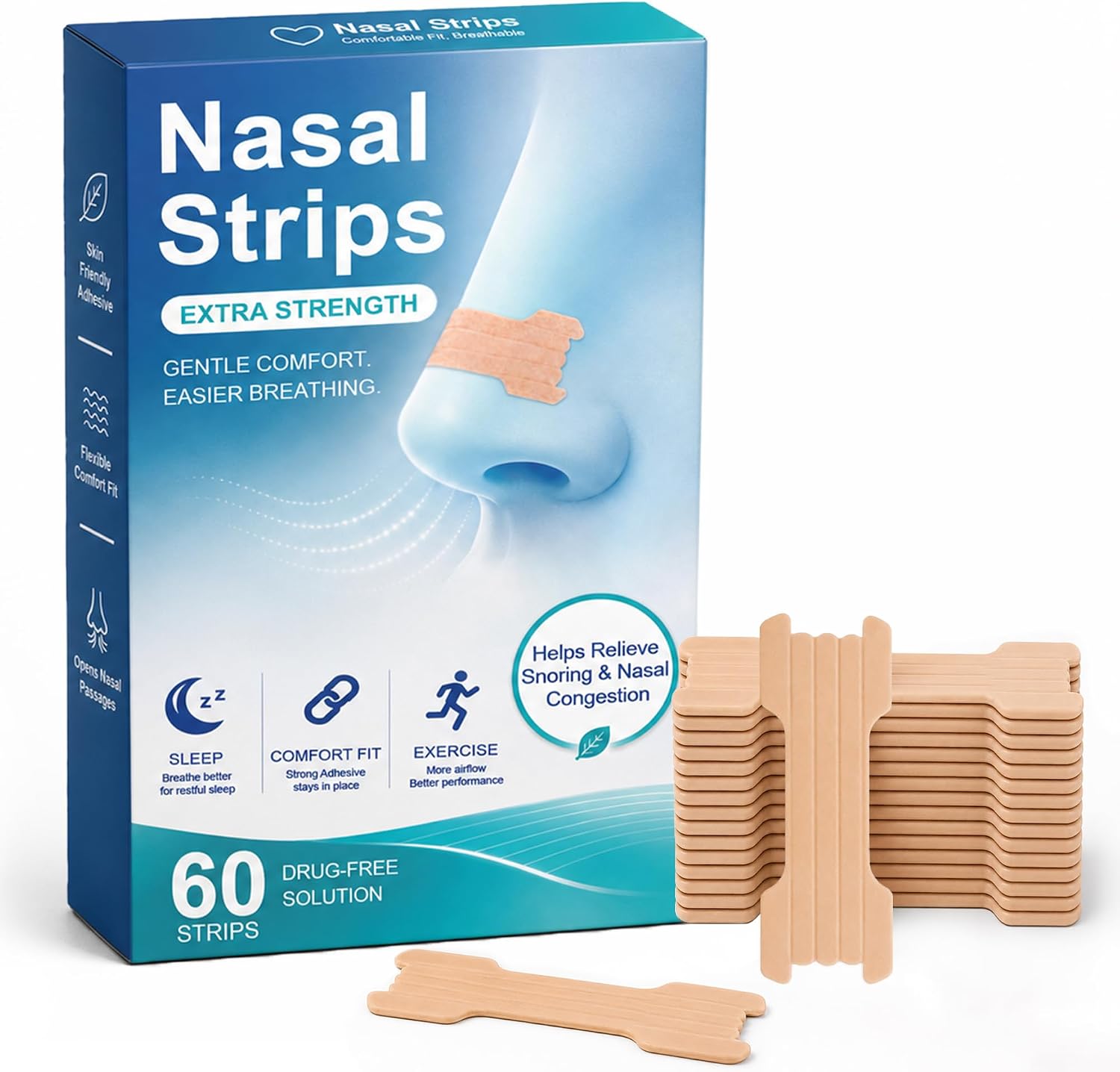 Detalle de Nasal Strips, 60 Count