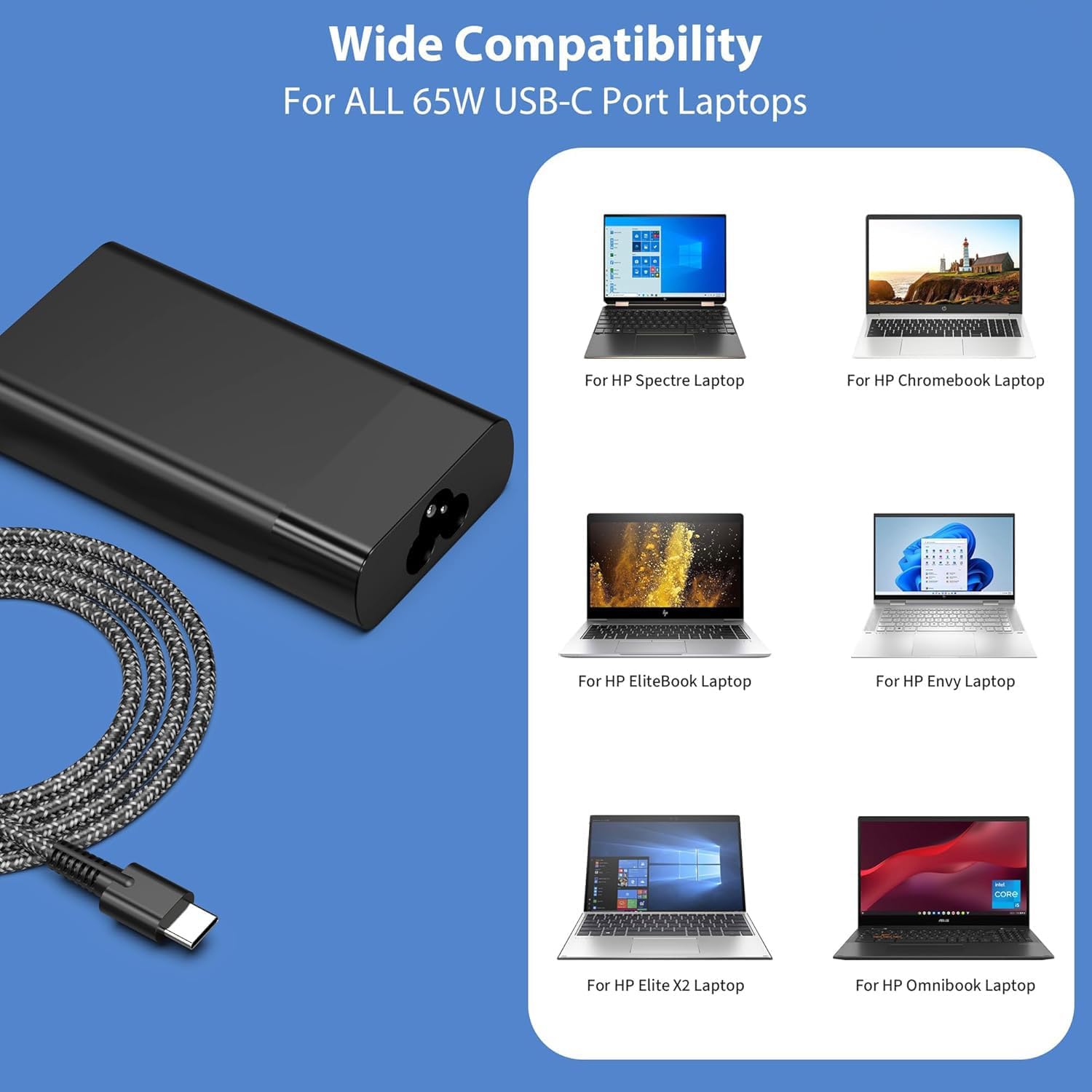 Detalle de New Slim 65W USB C Laptop Charger 65W