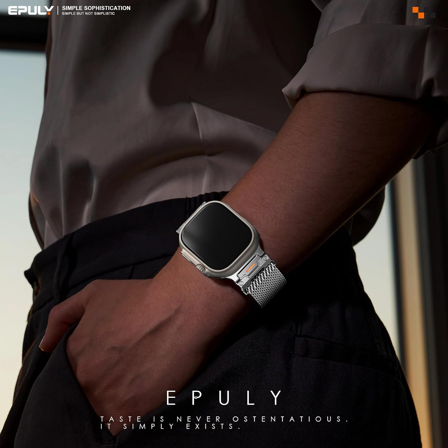 Thumbnail 6 de EPULY Metal Milanese Loop for Apple Watch Ultra 3/2/1 and More – Magnetic, Adjustable 24mm Band