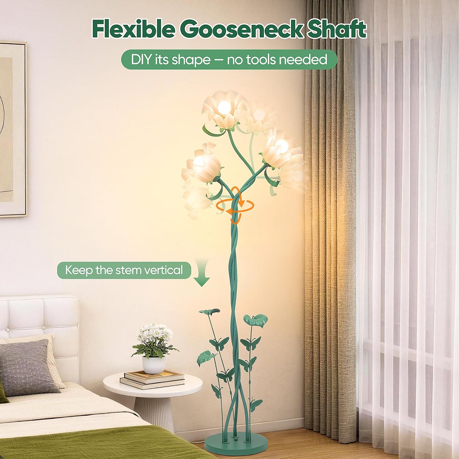 Detalle 2 de TOBUSA Flower Floor Lamp, 67-Inch