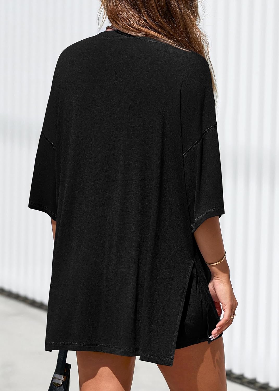 Detalle 2 de KIRUNDO 2 Piece Sets for Women: Summer Lounge Set, Oversized Tee + Shorts