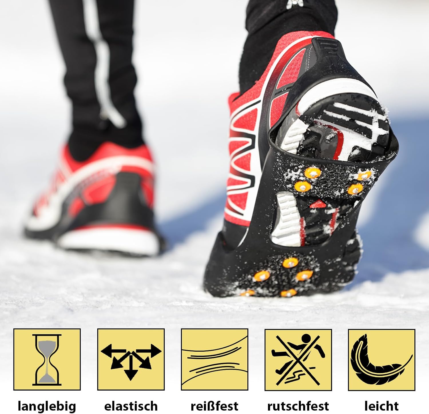 Detalle 1 de ALPIDEX Anti Rutsch Schuhspikes 35-47 für Winterspaziergänge