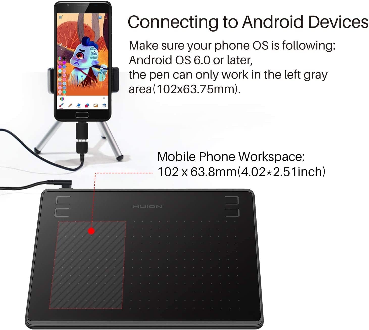 Thumbnail 4 de HUION HS64 graphics tablet with 8192 levels