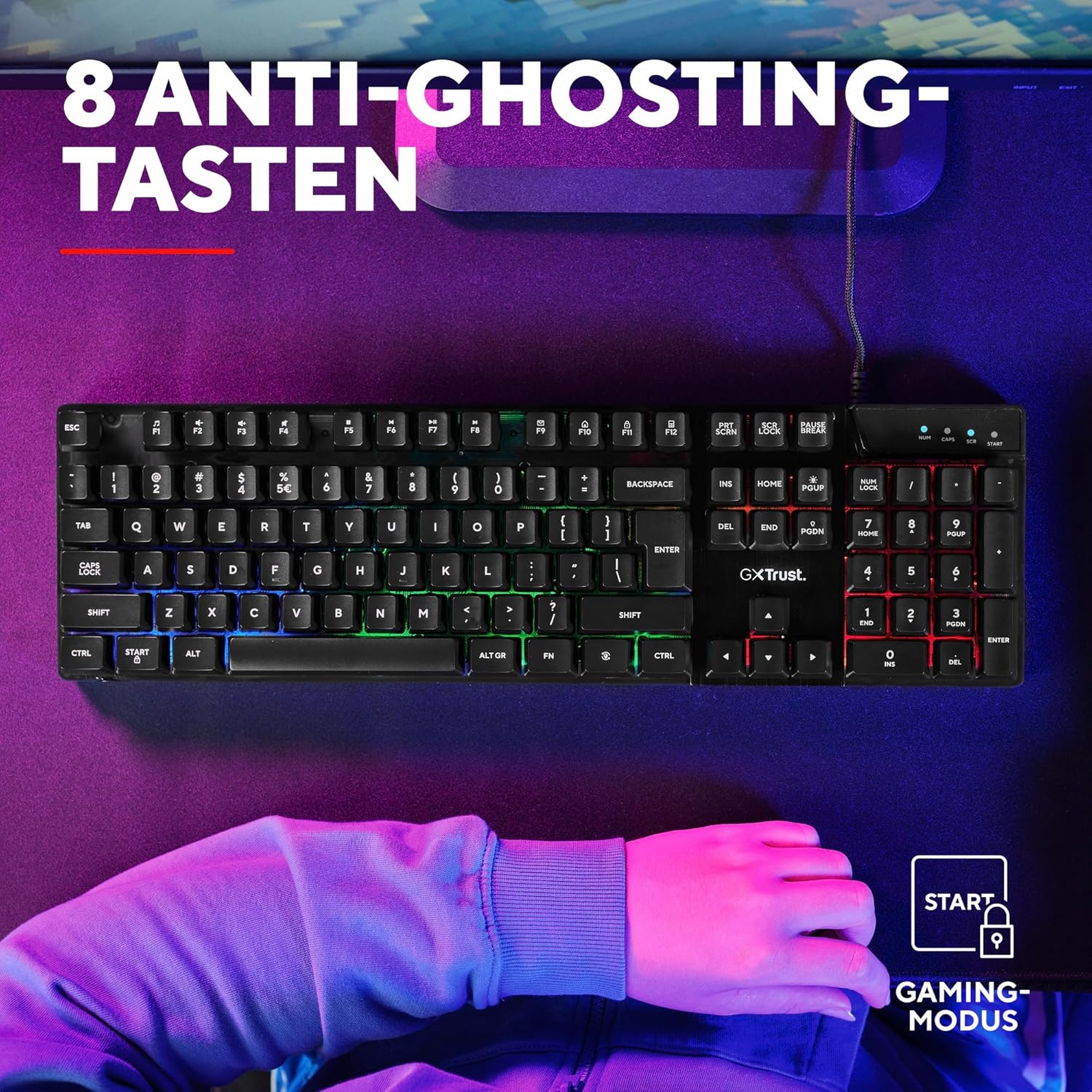 Thumbnail 4 de Trust Gaming GXT 835 Azor Tastatur mit Beleuchtung