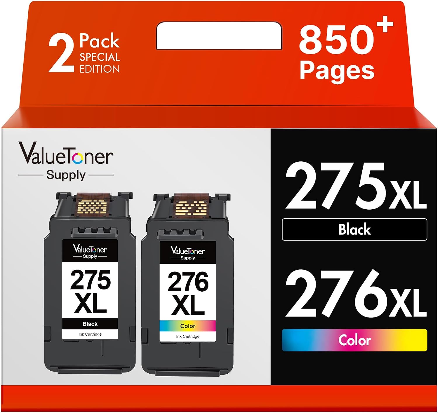 Detalle de Valuetoner Supply PG-275XL/CL-276XL Remanufactured Ink Cartridges, 2-Pack