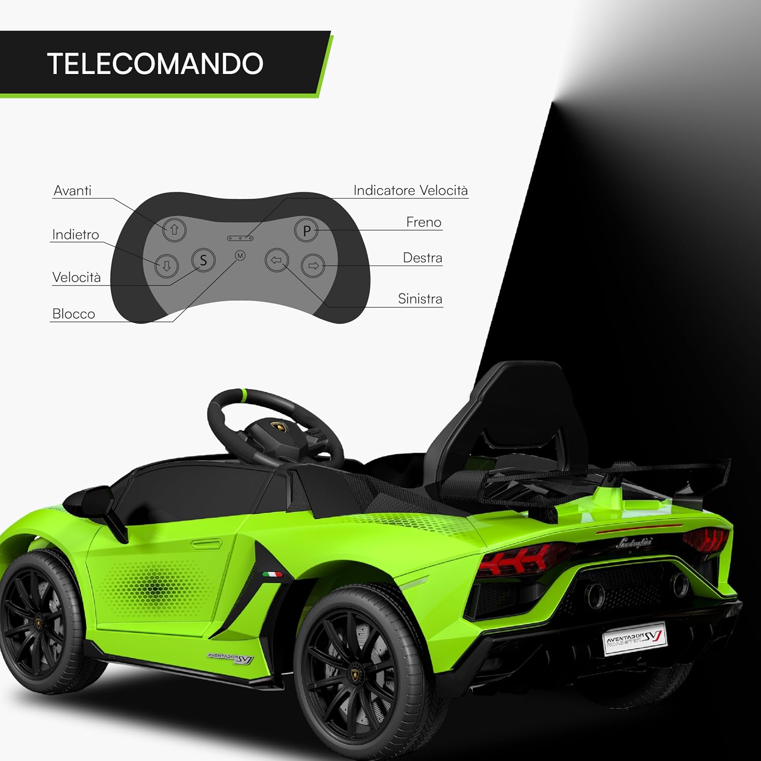 Thumbnail 4 de Baroni Toys Lamborghini Baby Car elettrica 6V per bambini 1–4 anni