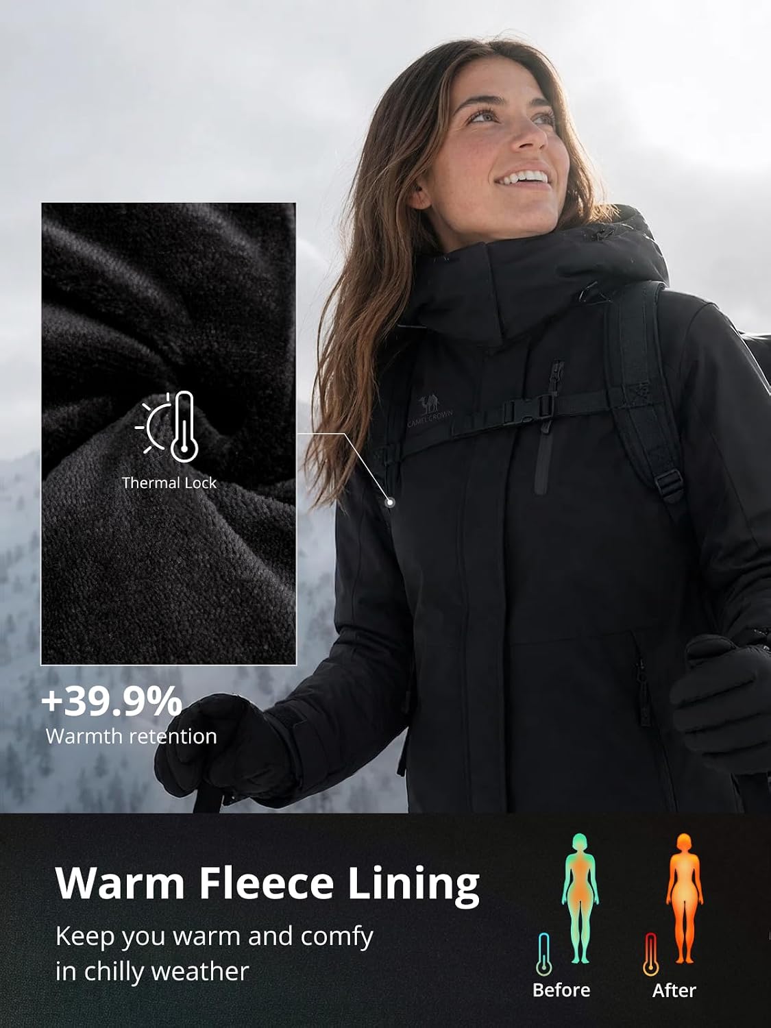 Detalle 2 de CAMELSPORTS Women's Ski Jacket with Fleece Lining