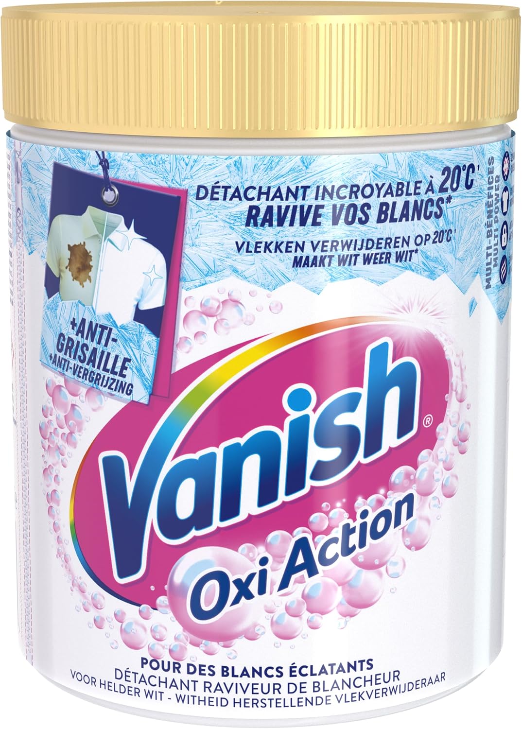 Detalle de Vanish Oxi Action Booster de Blancheur (Blancheur) – Poudre détachante textile et raviveur de blanc, 940 g