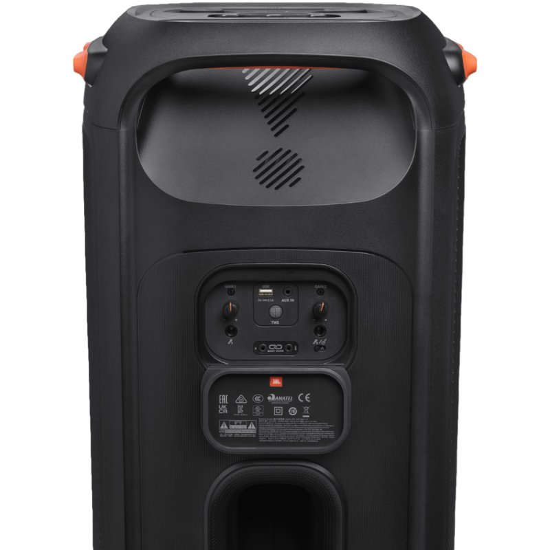 Detalle de JBL PartyBox 710: altavoz inalámbrico 800 W con iluminación y reparto de sonido para fiestas