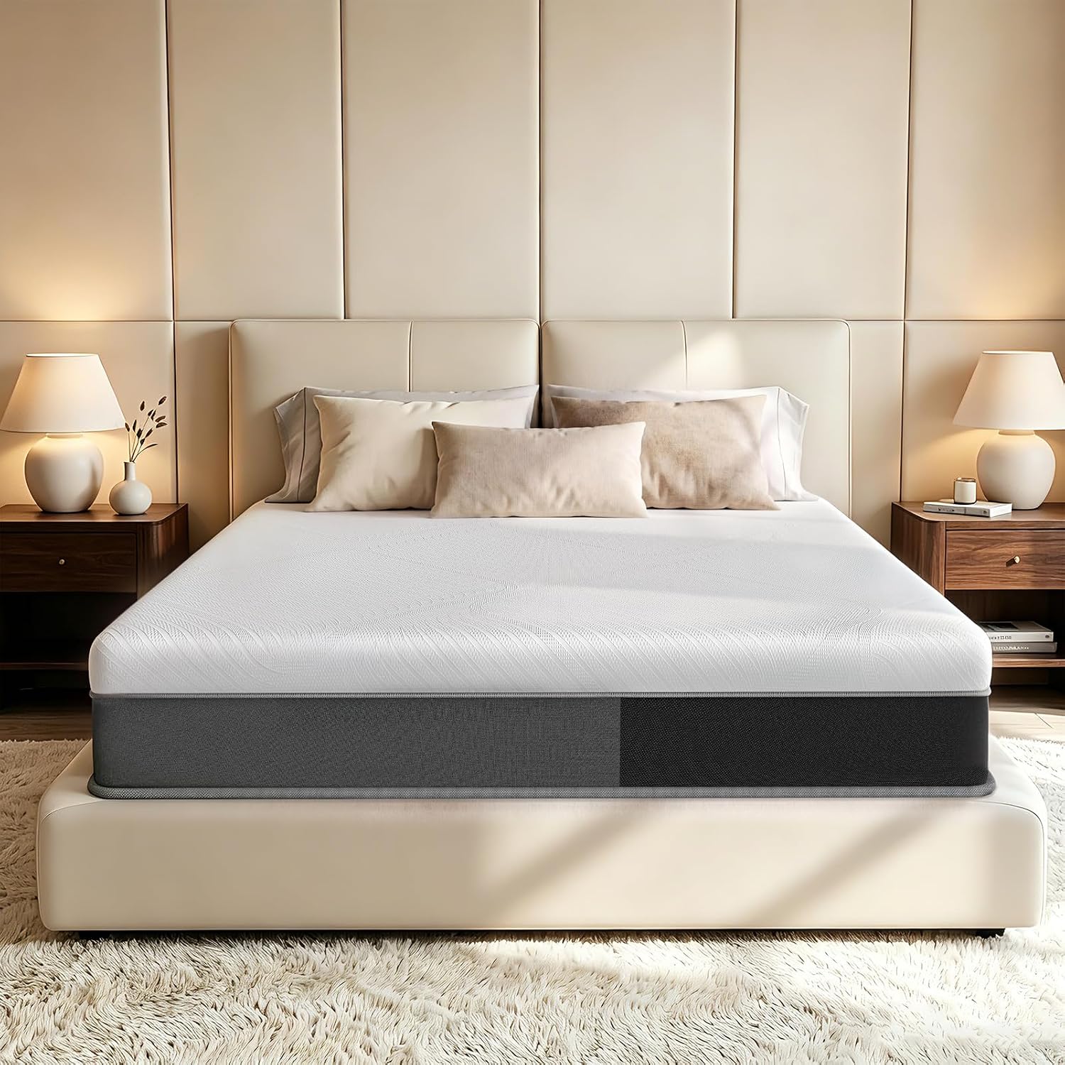 Detalle de Himanba SKM002 Full Hybrid Mattress, 12-Inch Medium-Firm with Pocket Coils