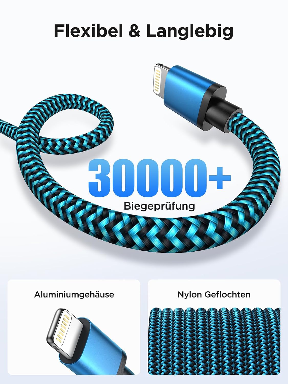 Thumbnail 4 de iPhone Ladekabel 2M 3Pack Lightning 3A