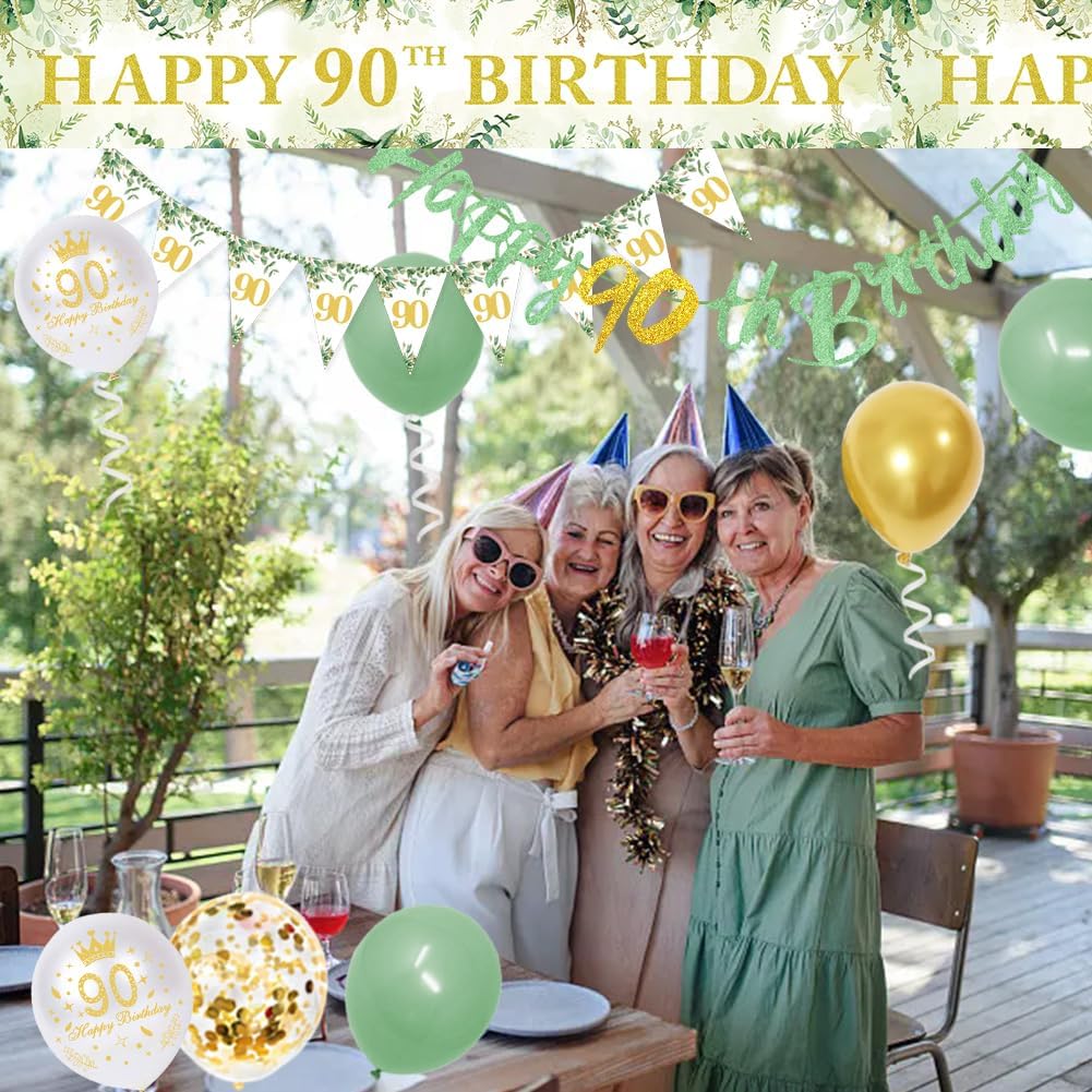 Thumbnail 6 de Sage Green 90th Birthday Party Decorations ๐