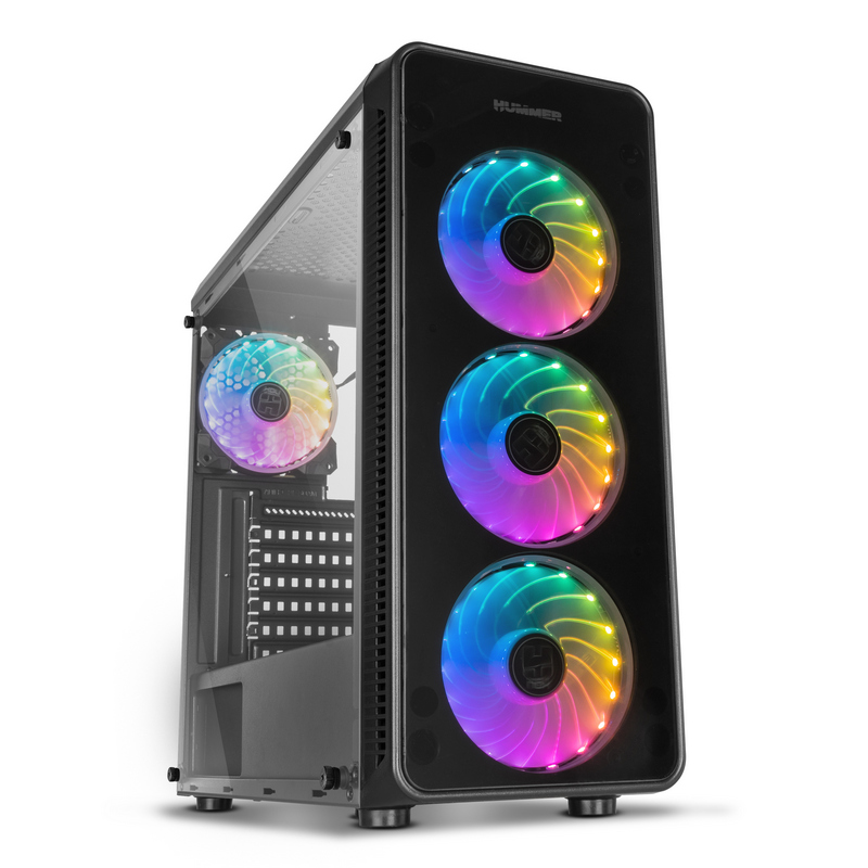 Detalle 2 de Nox Hummer TGM ARGB Cristal Templado USB 3.0: semitorre con iluminación y presencia