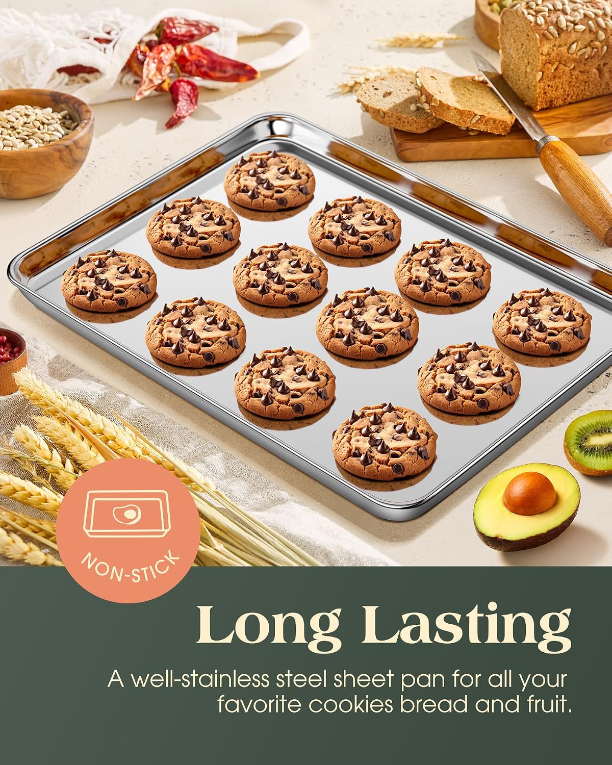 Thumbnail 6 de 2-Pack Commercial Grade Stainless Steel Baking Sheets