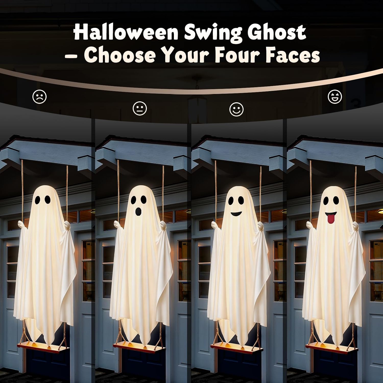 Thumbnail 6 de OOBILA Oobila-hw-2pk 5 FT Swinging Ghost Halloween Decor with Lights