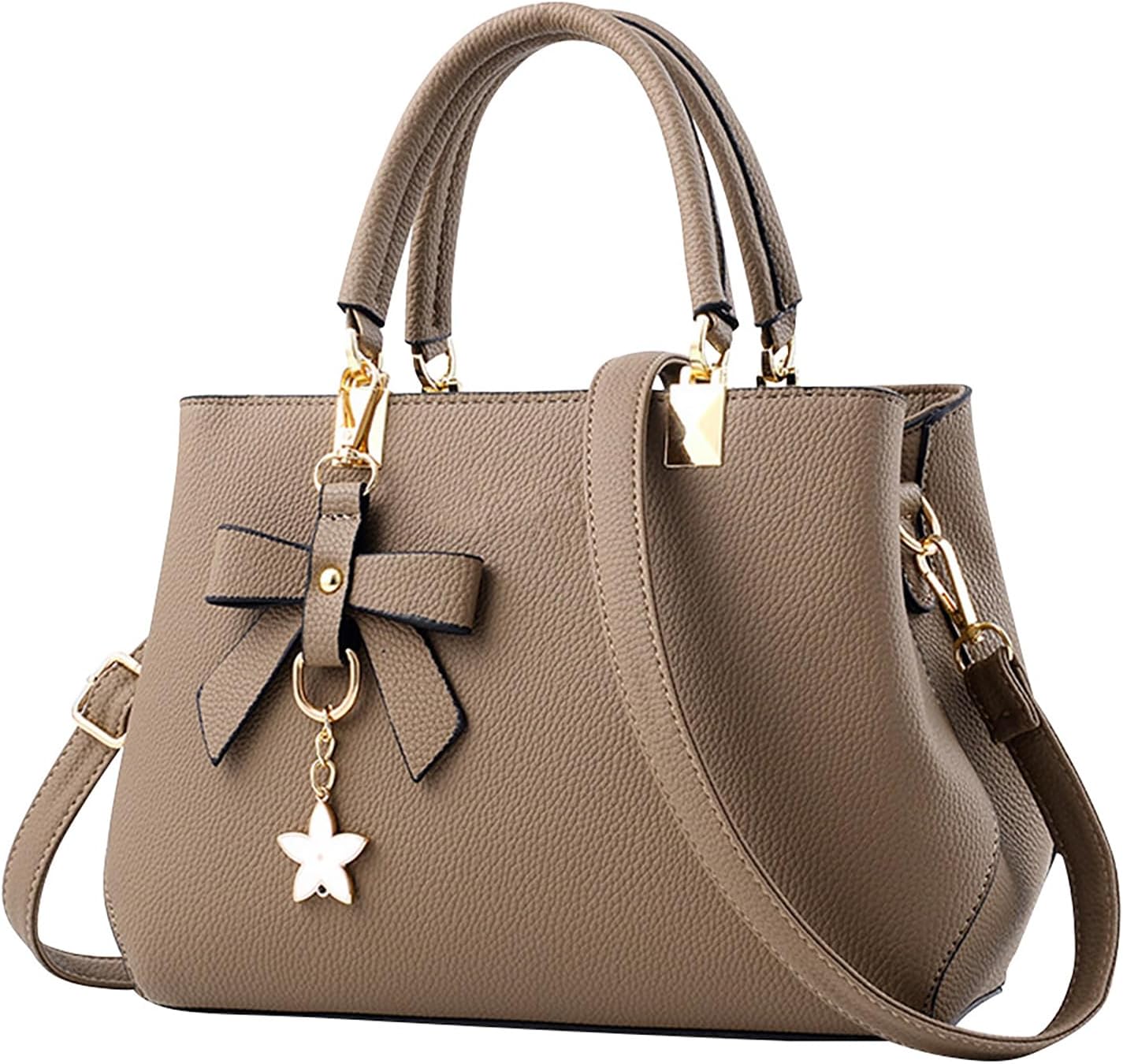 Detalle de Wocharm PU Leather Ladies Shoulder Bag — Top Handle Tote for Work and Casual
