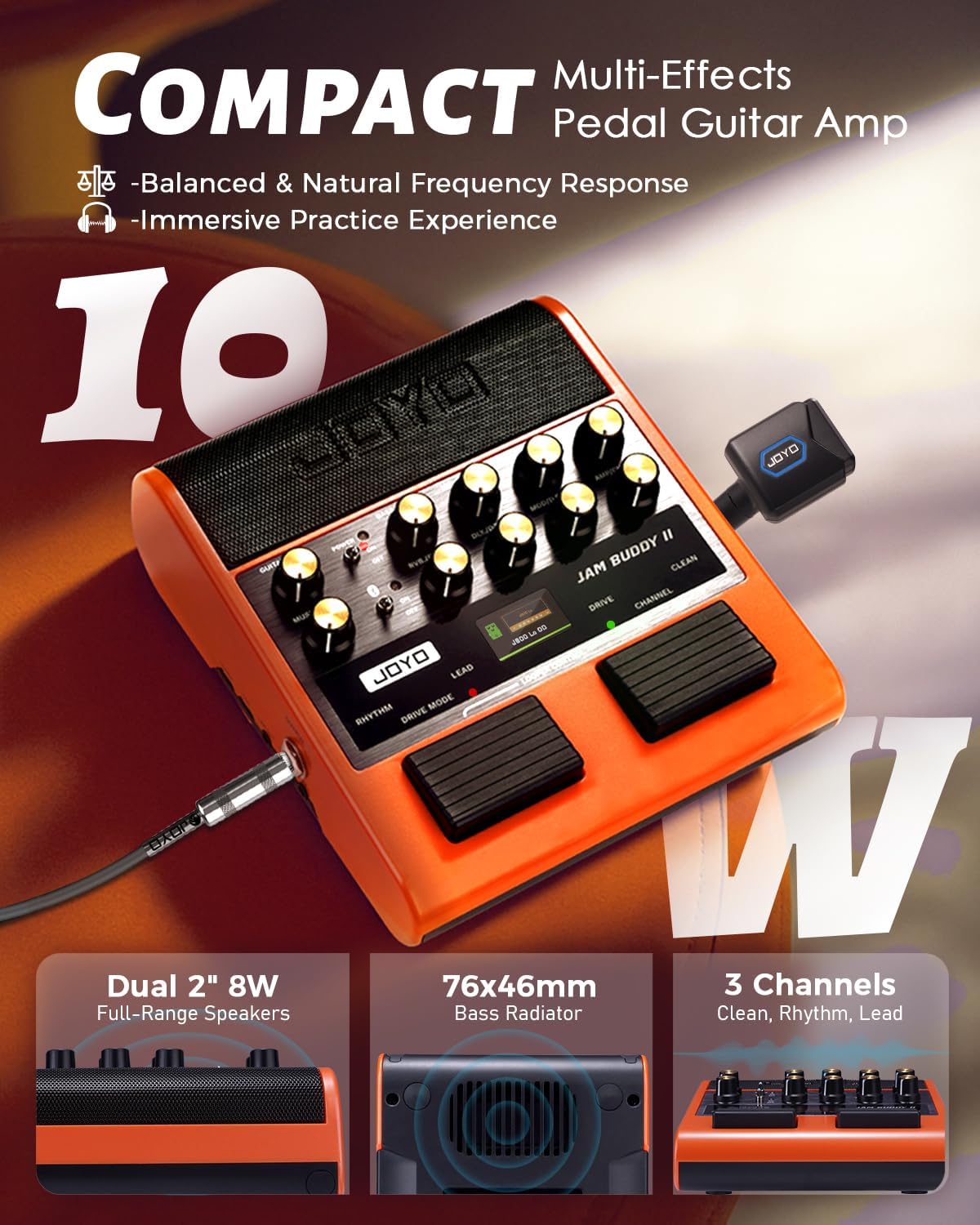 Thumbnail 1 de JOYO JAM Buddy II 10W Portable Guitar Amp with 14 Amp Models and OTG Recording