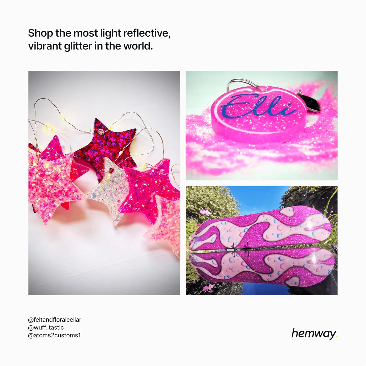 Thumbnail 5 de Hemway Ultra Sparkle Glitter Rose Gold (Multi Size) 100g – for arts & crafts, makeup and nail art