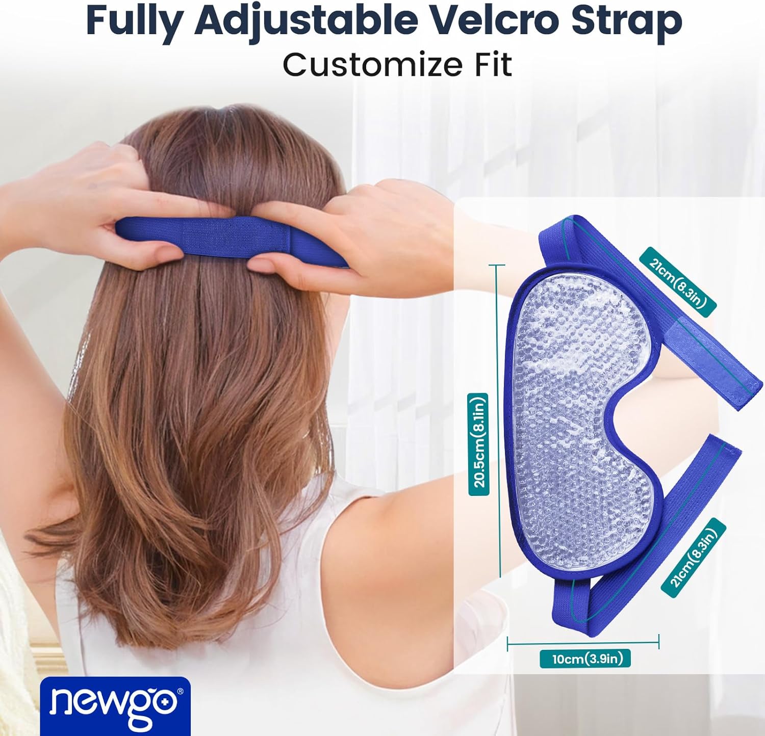 Thumbnail 4 de NEWGO Cooling Eye Mask for Puffy Eyes — Reusable Hot & Cold Gel Eye Mask for Migraine, Dark Circles, and Sinus Pain