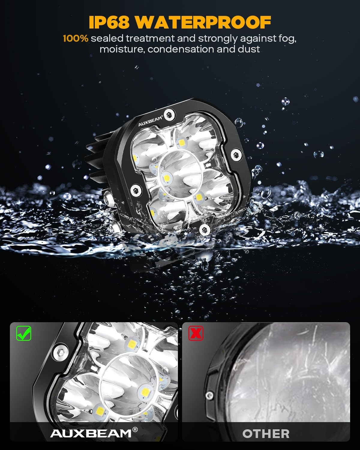 Thumbnail 4 de Auxbeam XP-Ultra Series 3" 80W Cube LED Pods 9600LM