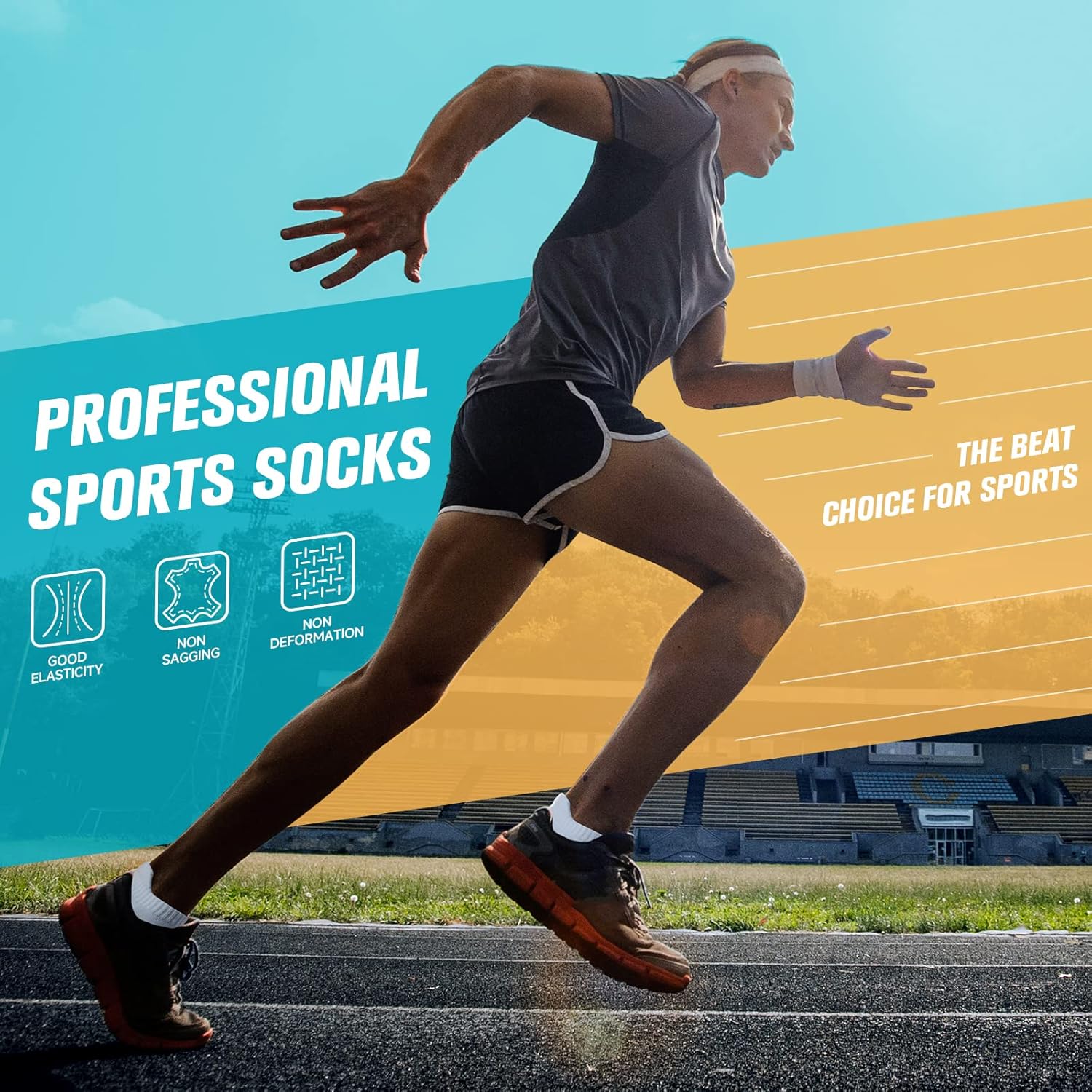 Thumbnail 1 de RUIXUE Mens Trainer Socks Cushioned Running Socks – Anti-Blister Cotton Ankle Socks (6 or 10 Pairs)