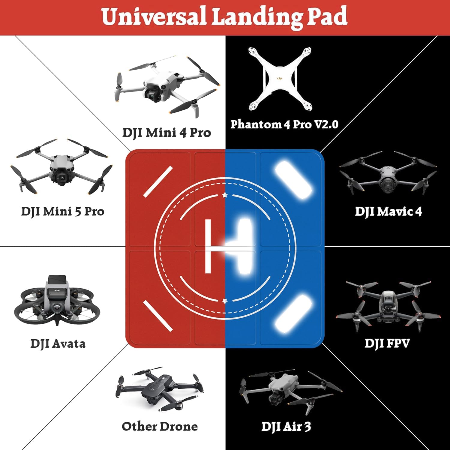 Thumbnail 1 de FPVtosky Nighttime Reflective Drone Landing Pad (Fast-Fold, Waterproof, Weighted)