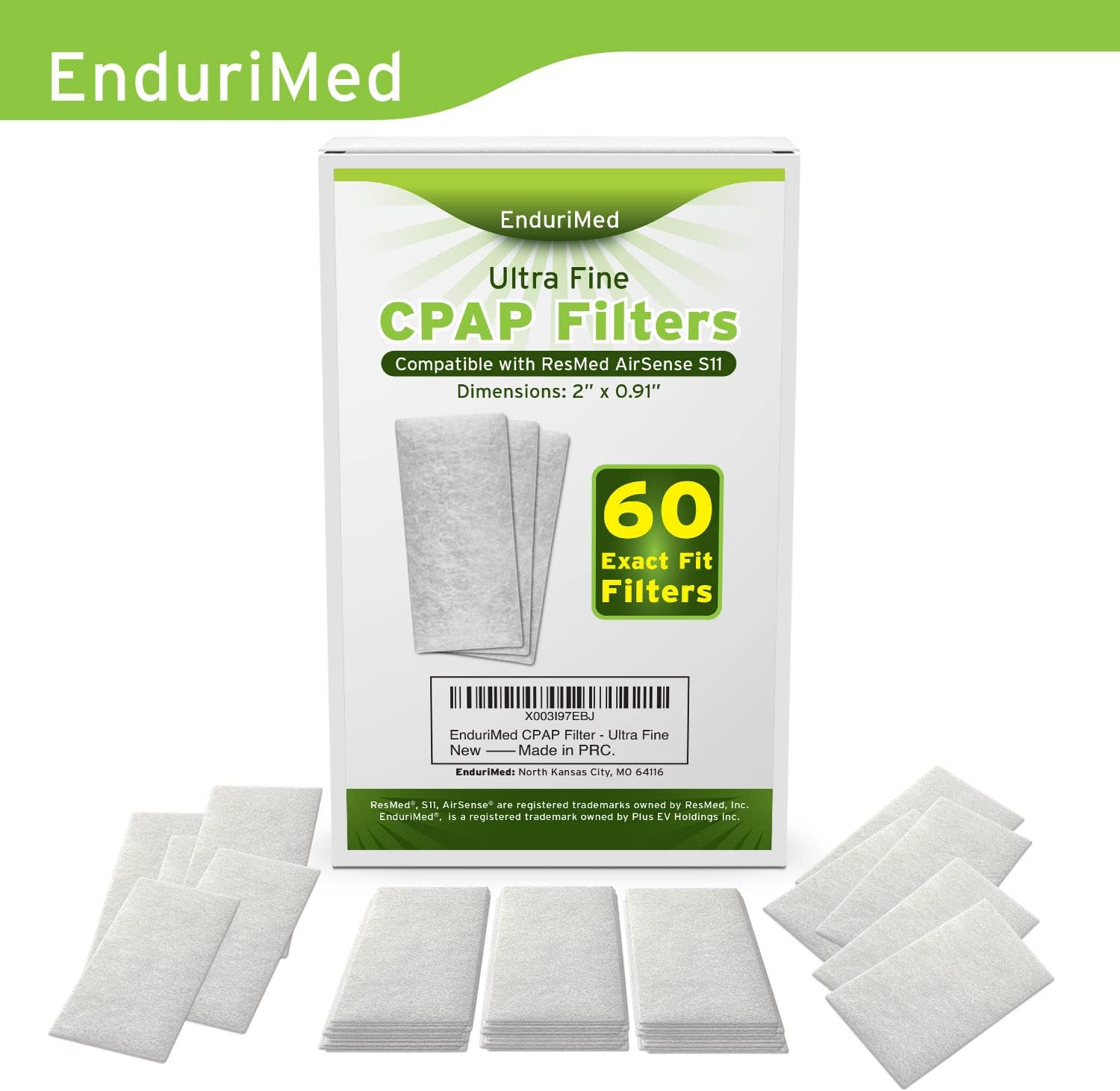 Detalle de EnduriMed CPAP交換用フィルター ResMed Airsense 11対応・スライド式・使い捨て60枚
