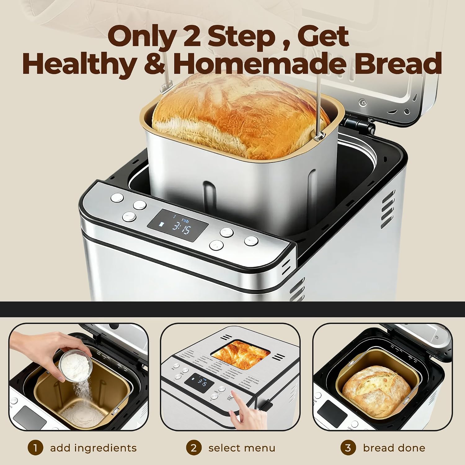 Thumbnail 3 de Rosewill 25-in-1 Bread Maker 2LB 🍞