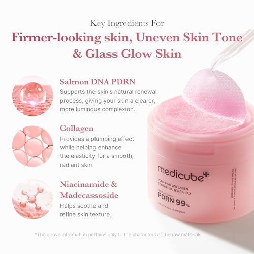 Detalle de medicube Toner Pads Salmon DNA PDRN Pink Collagen Jelly Pad