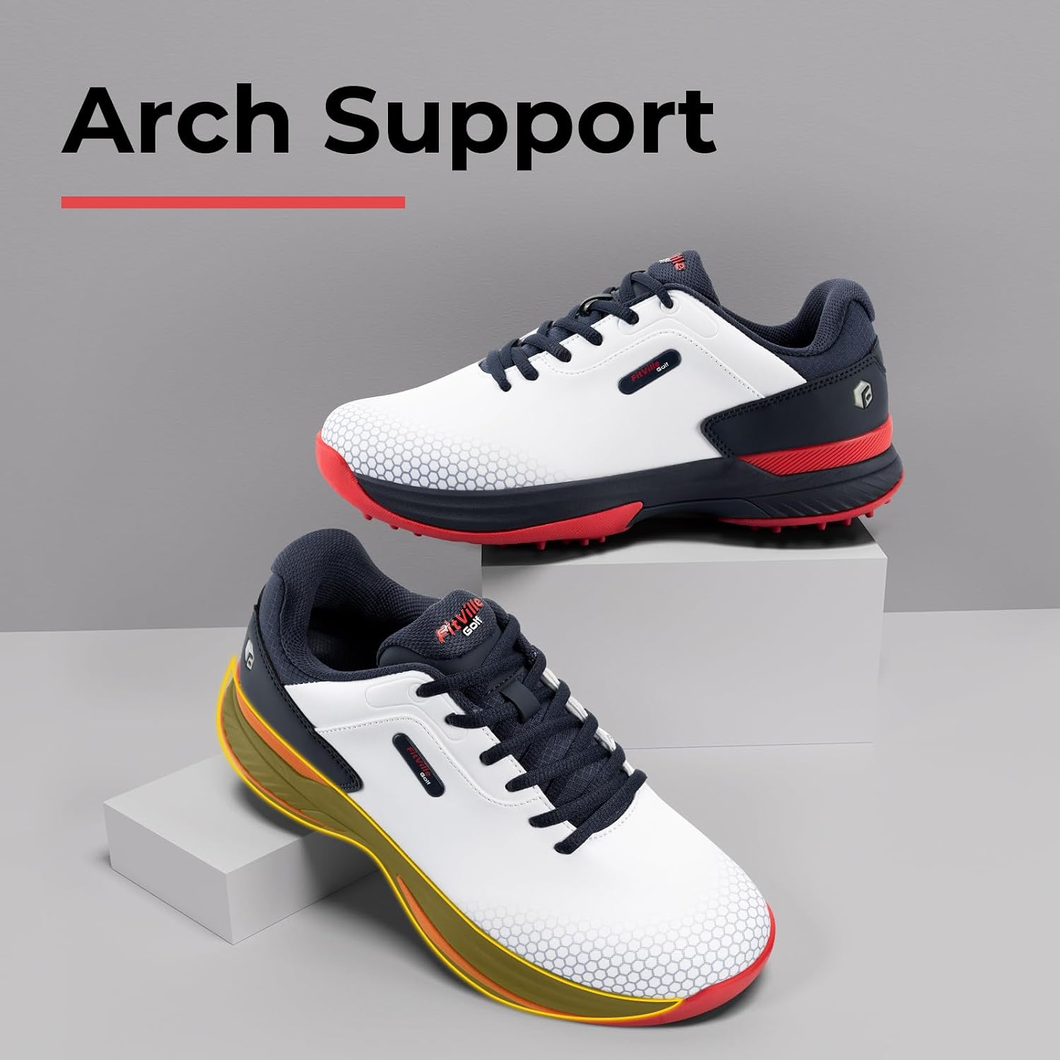 Thumbnail 6 de FitVille Mens Golf Shoes: Extra Wide, Water-Resistant and Non-Slip for Outdoor Training
