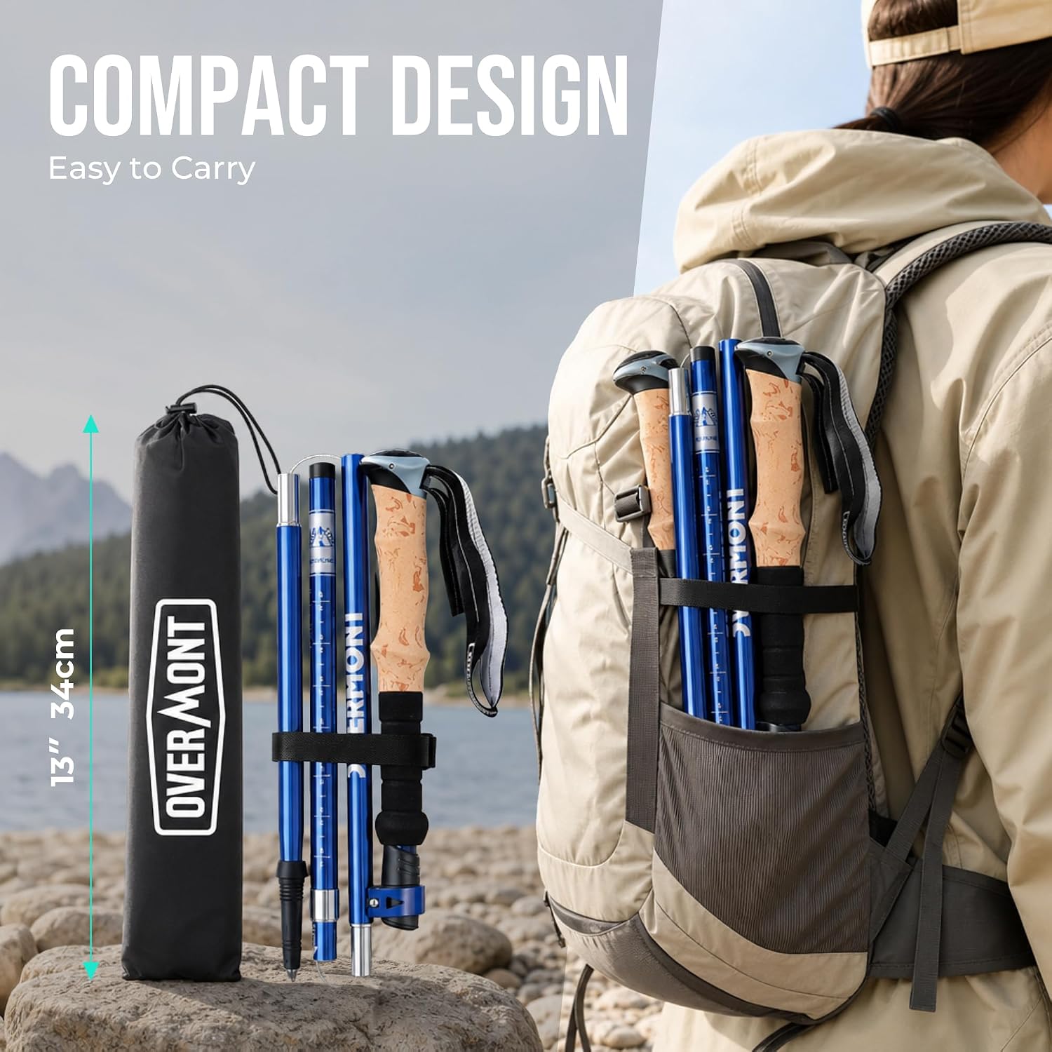 Detalle de Overmont Trekking Poles 7075 Aluminium