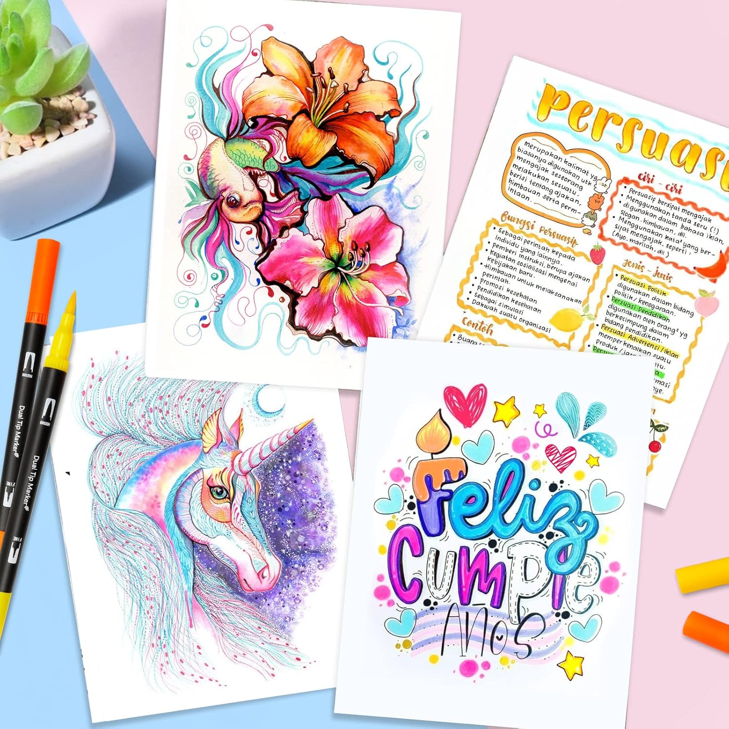 Thumbnail 6 de AFXXE Pennarelli lettering 120 colori 🎨