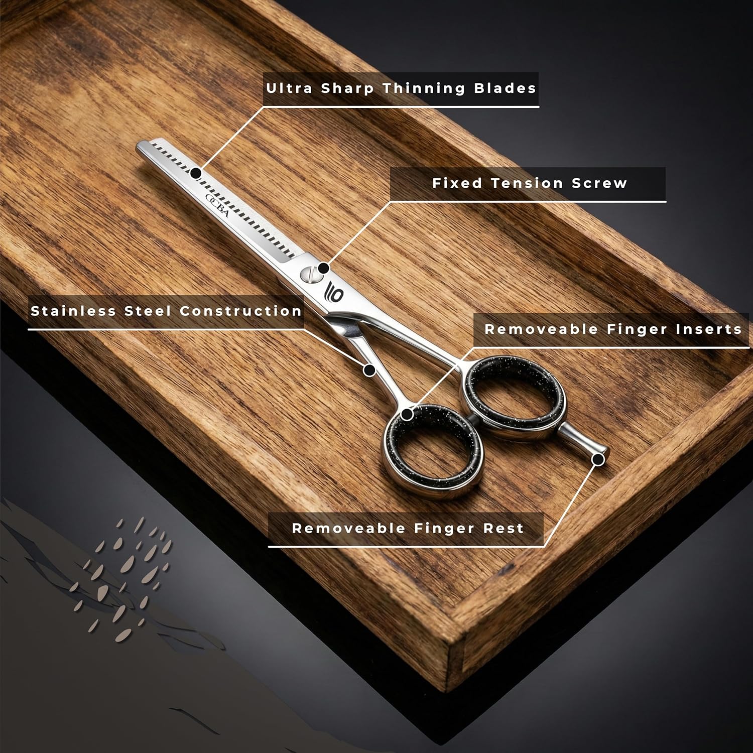 Detalle de Maxylon forbice professionale per parrucchiere 6 pollici in acciaio inox (argento) per diradamento
