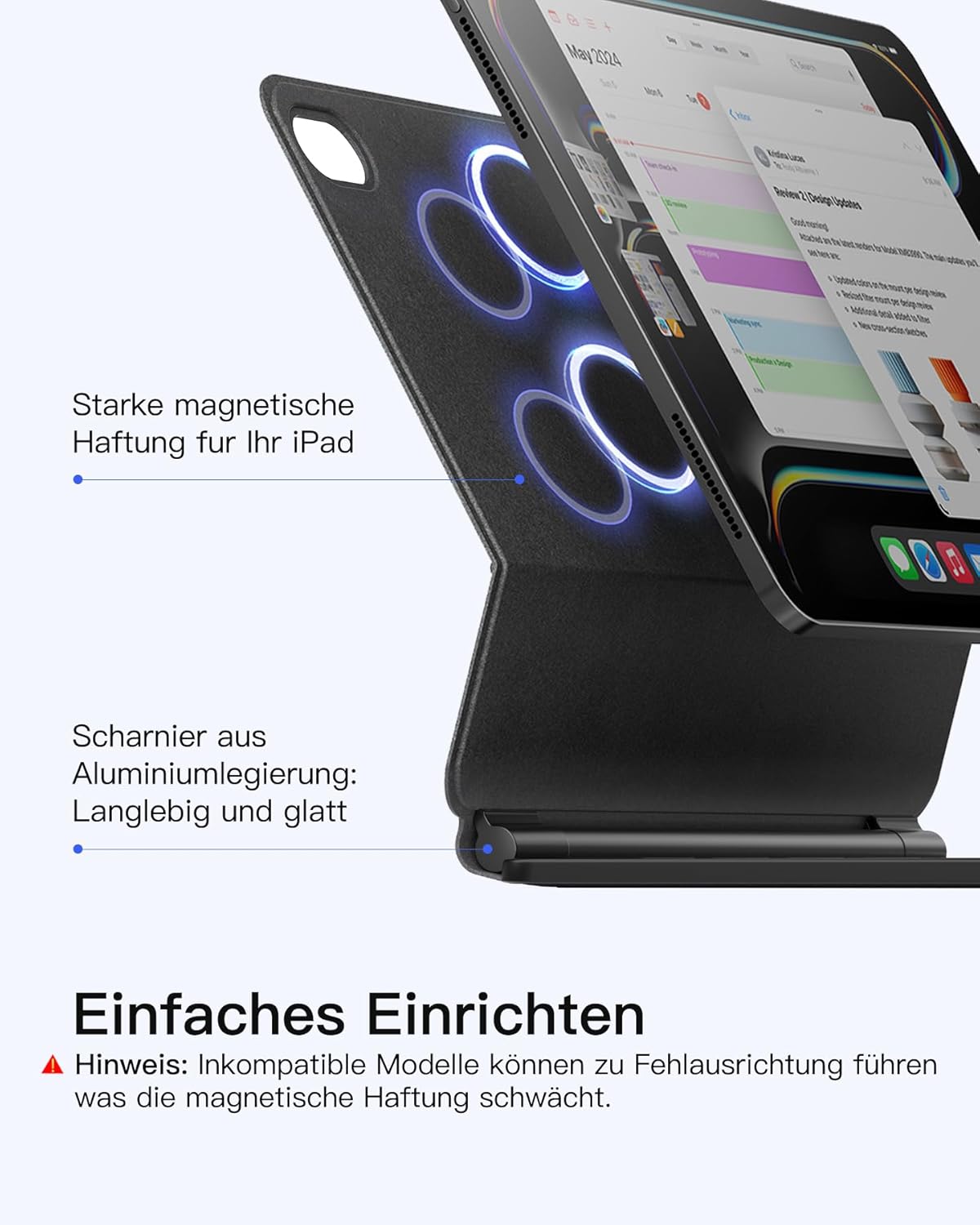 Detalle 2 de Inateck NeoMagic Magnetische Tastaturhülle 11 Zoll