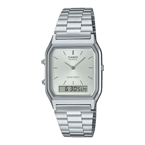 Detalle de Casio AQ-230A-7AMQYES Damenuhr aus Edelstahl – zeitloses Vintage-Design, verlässlich
