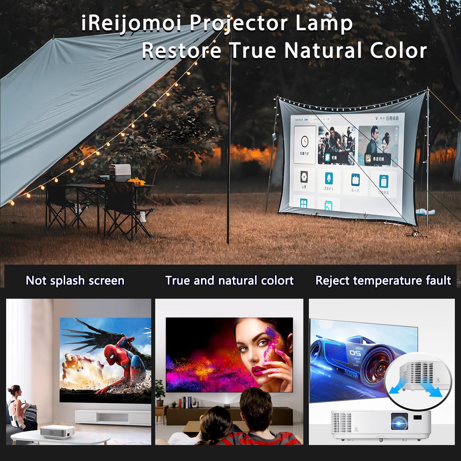 Thumbnail 3 de iReijomoi Replacement Lamp LMP-H201 / LMP-H202 with Housing for compatible Sony projectors