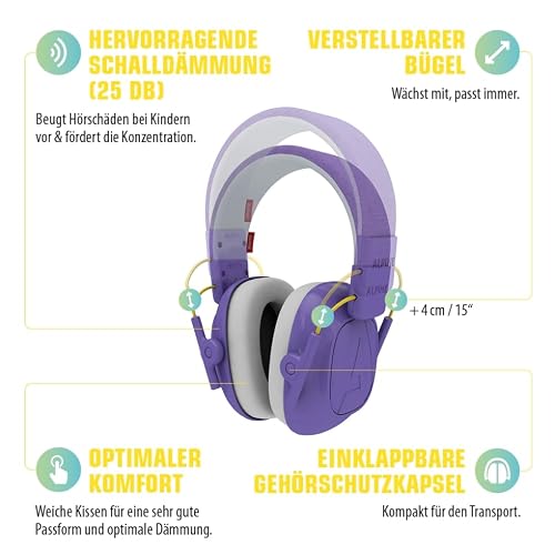Thumbnail 2 de Alpine Muffy Gehörschutz für Kinder – 26 dB, Lila, inklusive Reisetasche