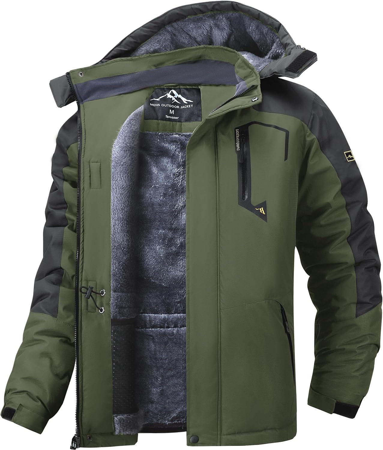 Detalle 2 de Tansozer Men's Waterproof Winter Jacket 1 Hood