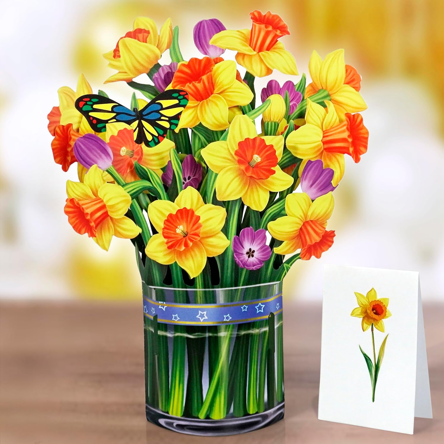 Detalle de CUTPOPUP Narzissenstrauß Geburtstagskarte – 3D Popup Karte, 18x22,5 cm, Muttertag/Liebe