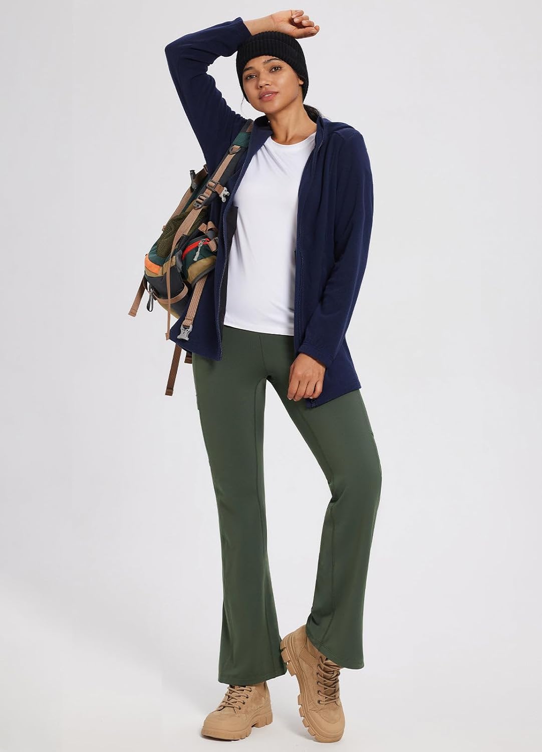 Thumbnail 6 de Baleaf Women's Fleece-Lined Hiking Pants, Water-Resistant Flare Leg with Crossover Waist